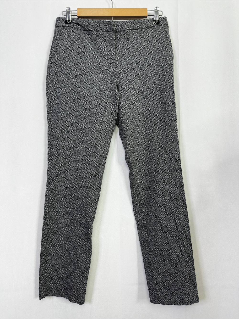 Mario Serrani Italy Skinny Dress Pants Classic Black Tie Professional 6 Printed